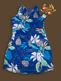 Robe avec fleurettes bleues
