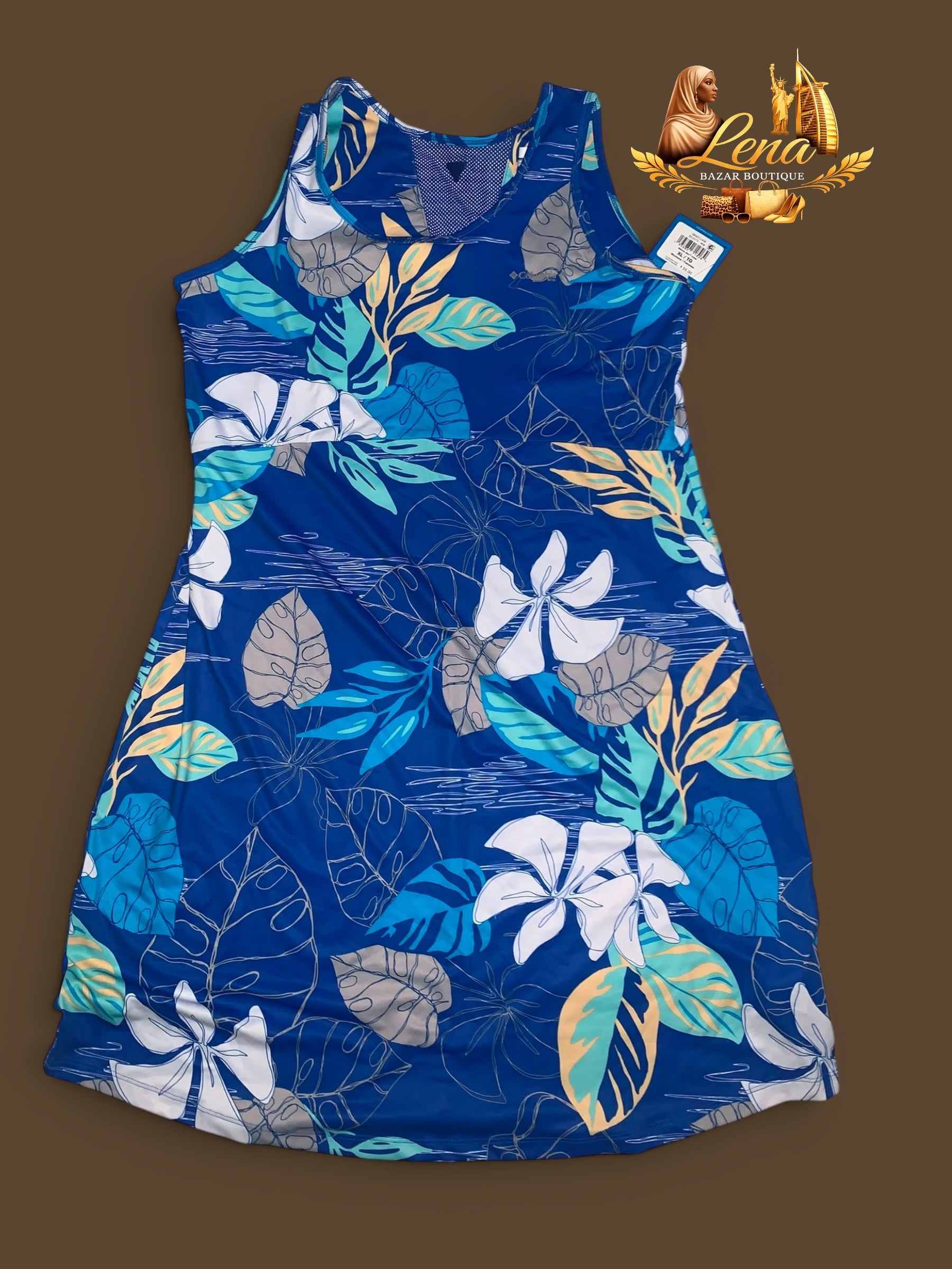 Robe avec fleurettes bleues