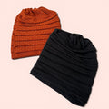 Bonnets Hijab femme Stylé marron et noir