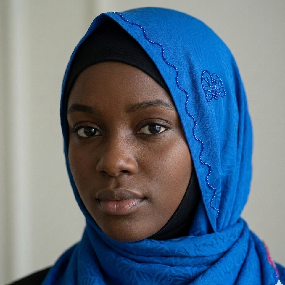 Foulard hijab bleu tissu très doux